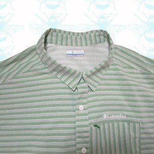 Columbia Green Short Sleeve Hiking Button Up Omni-Shade Mens Size - XXL
